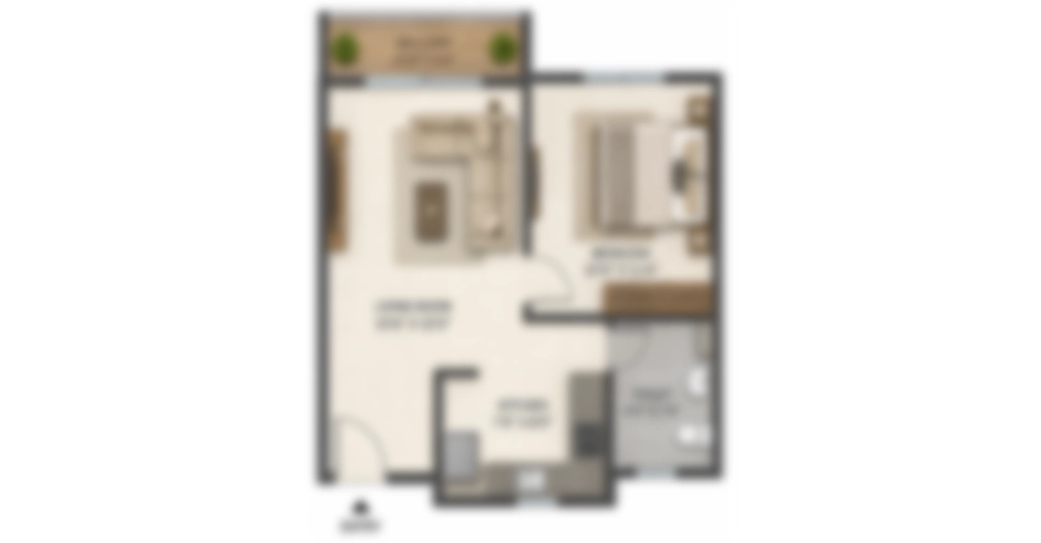 Gami Versova 1 BHK Floor Plan